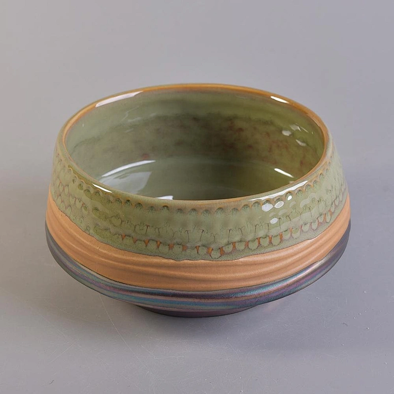 Wholesales large tealight glazed candle ceramic containers