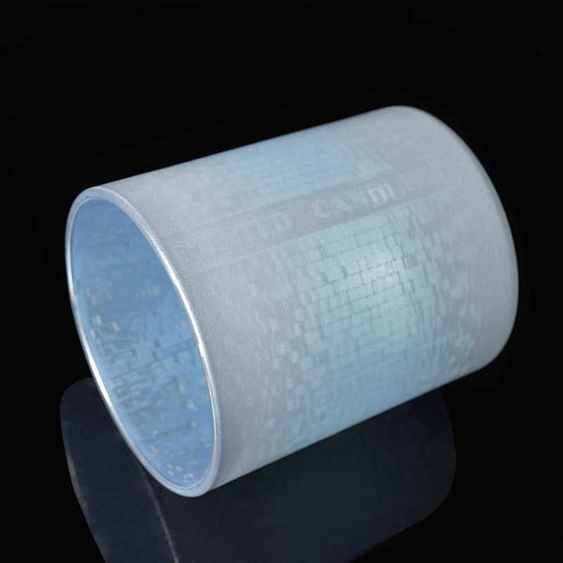 Custom matte electroplated cylinder glass candle holder 10oz