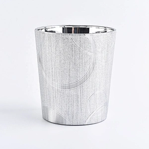 Sunny leather electroplated silver PU material candle holders jars