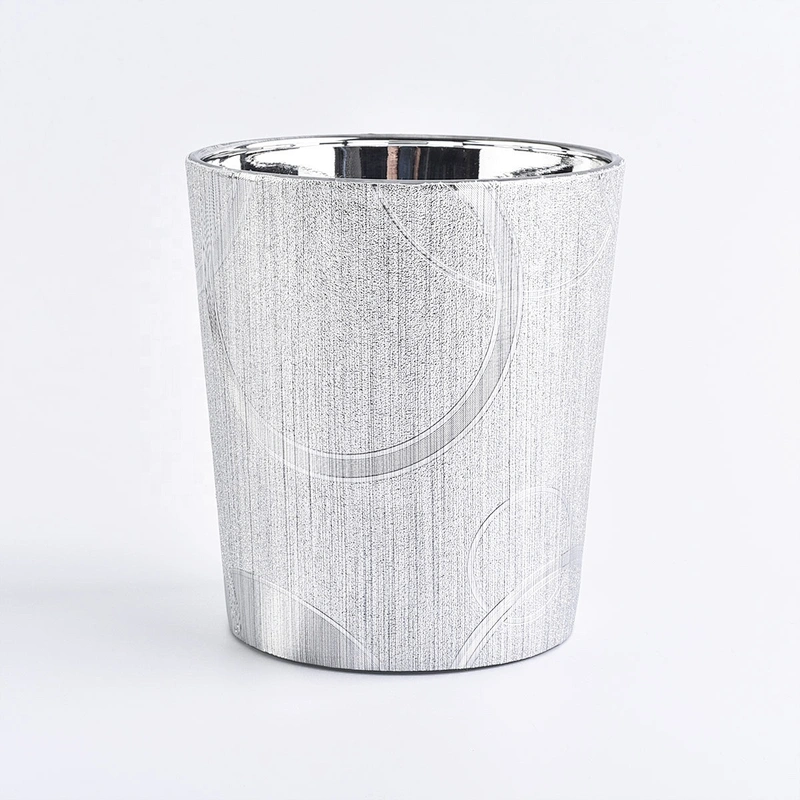 Sunny leather electroplated silver PU material candle holders jars