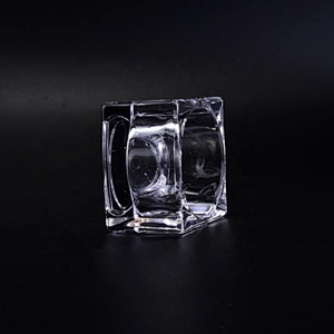 Romantic square tealight empty decorative glass candle jars