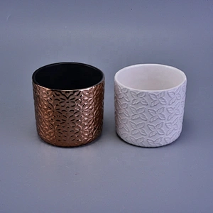 Luxury amber small ceramic candle holder home decoration