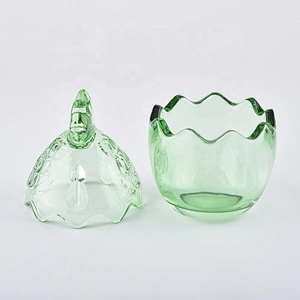 Wholesales egg-shape crystal glass candle jar with glass lid
