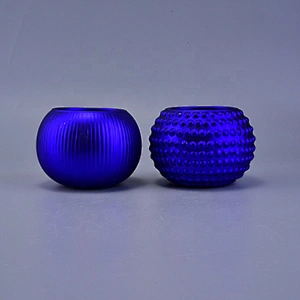 Luxury round plating bulk tealight ceramic candle holders