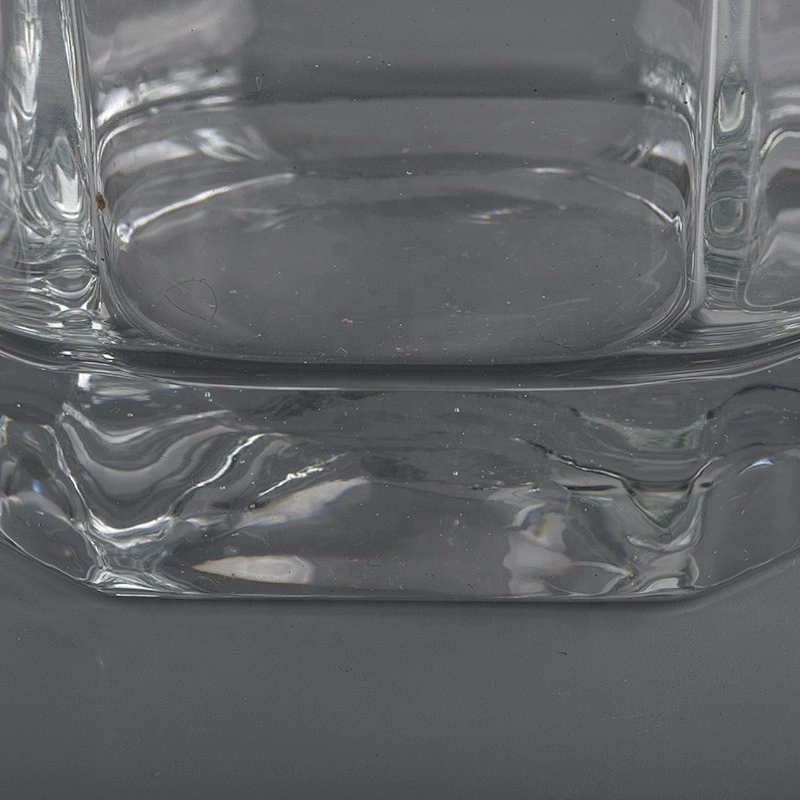 6oz 8oz custom clear hexagon tealight glass candle holder