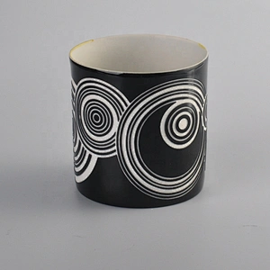Custom black candle ceramic jar wholesales