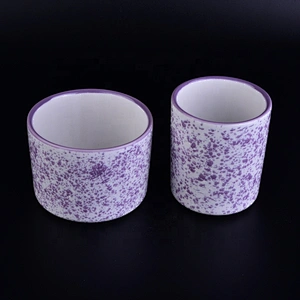 Wholesales glitter color custom ceramic candle container