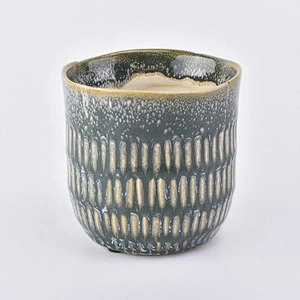 Cylinder Ceramic Candle Holder colorful glazed for Home Decoration