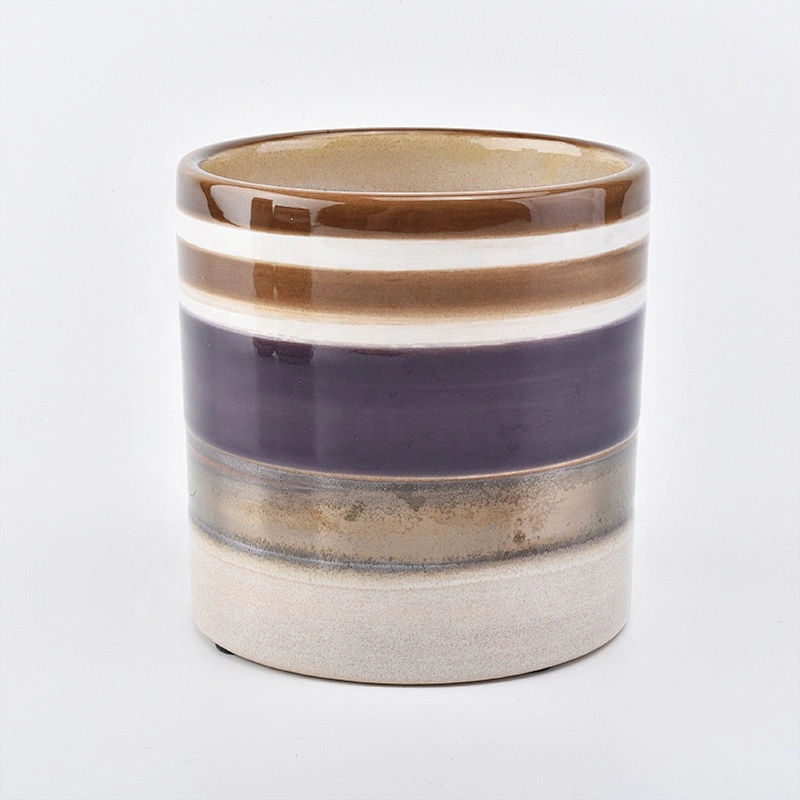Christmas cylinder ceramic candle jars supplier