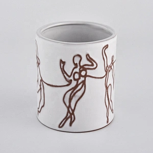 10oz white custom Ceramic Candle Jar For holiday decoration