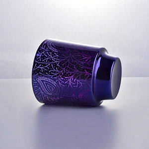 8oz 10oz 14oz Sunny electroplated decorative iridescent glass candle jars