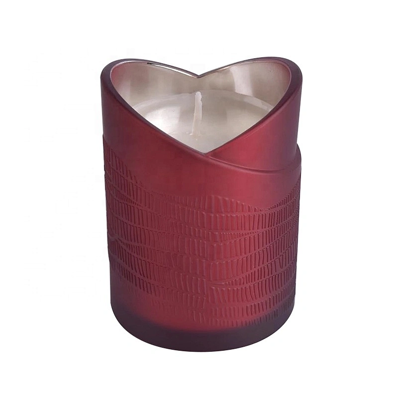 Wholesales heart luxury glass candle jar hand made