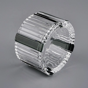 Sunny glassware luxury empty decorative glass candle holders with lids