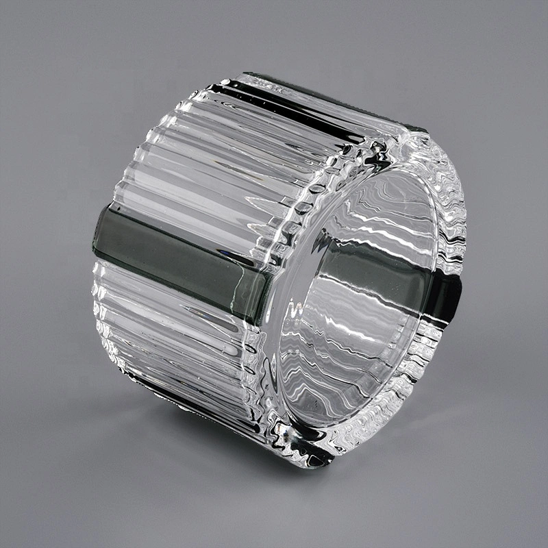 Sunny glassware luxury empty decorative glass candle holders with lids