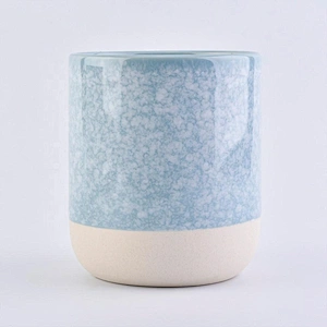 10oz 20oz Sunny empty tealight custom blue ceramic candle holders