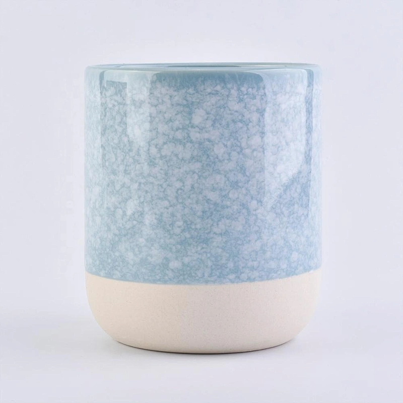 10oz 20oz Sunny empty tealight custom blue ceramic candle holders