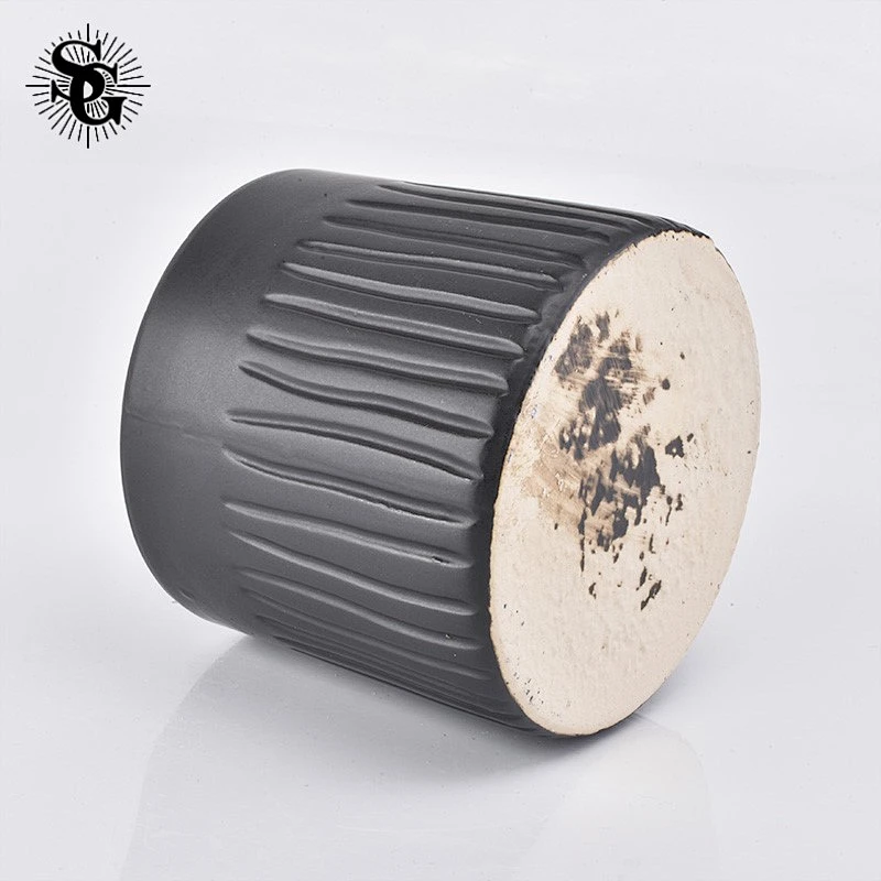 Sunny Glass 500ml black color ceramic candle container made in China