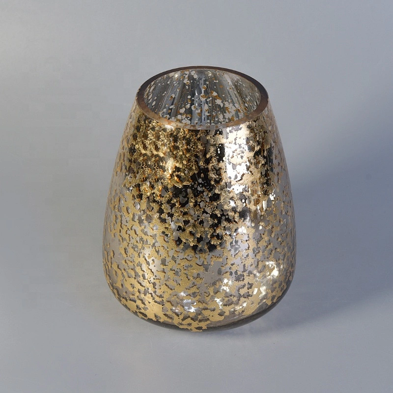 8oz 10oz 12oz Wholesales custom golden electroplated luxury glass candle holder