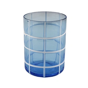 Sunny crystal luxury blue tealight glass candle tumbler