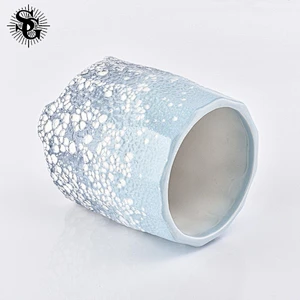 Sunny 423ml 260g  blue appearance ceramic candle jars with great quality