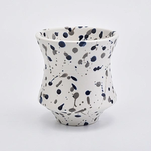 14oz glaze white ceramic candle holder for home decor