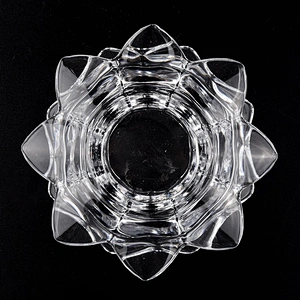 8oz 10oz Wholesales flower lotus geometric crystal glass candle container