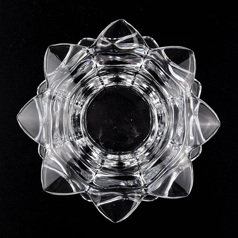 8oz 10oz Wholesales flower lotus geometric crystal glass candle container