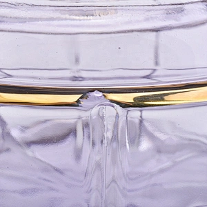 Luxury round votive long glass candle holders with lid