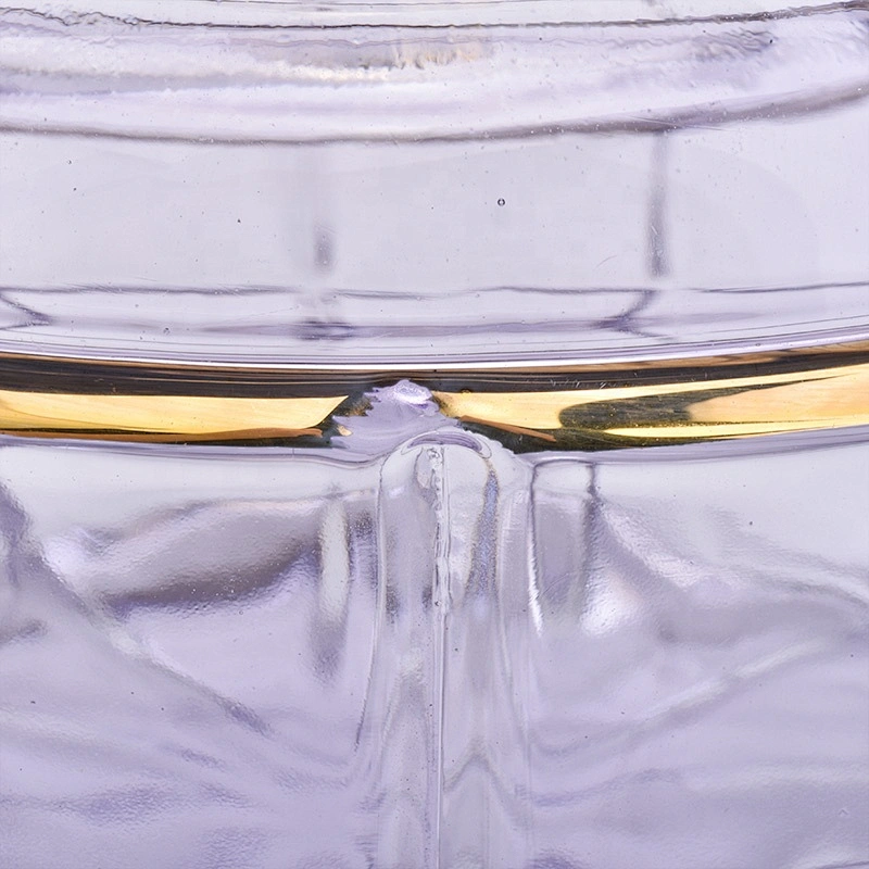 Luxury round votive long glass candle holders with lid