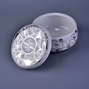 Wholesales home decor votive candle ceramic holder with lid 10oz 20oz