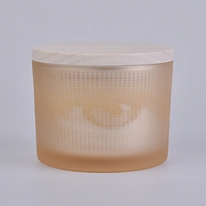 Bulk matte votive glass candle holders with wood lid