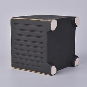 Wholesales antique customized black square ceramic candle holders