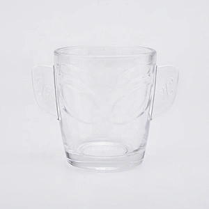 Luxury clear glass candle jar with handle home decor