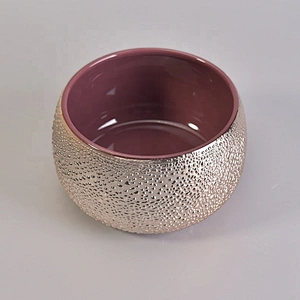 Wholesales customized empty golden ceramic candle containers