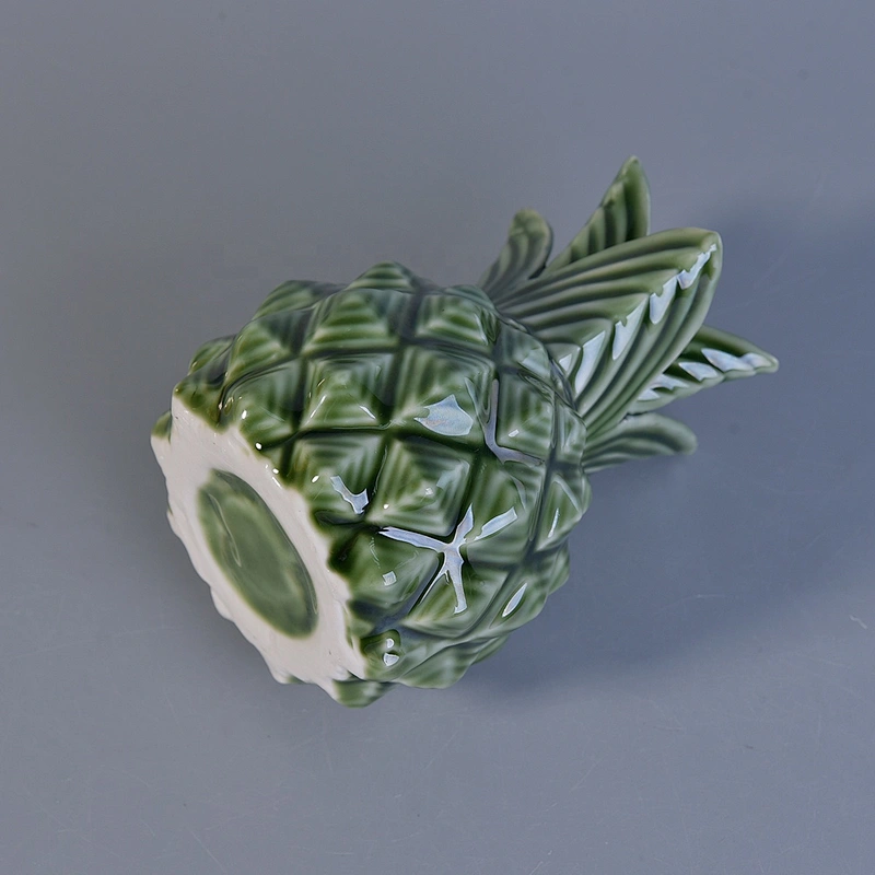 Sunny Wholesales pineapple empty ceramic candle vessels with lids