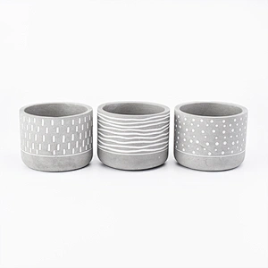 11oz engraving grey cement candle holders home decorations