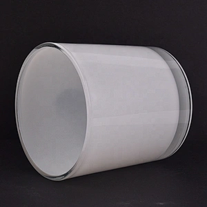 hot sales 14 oz white glass candle jars
