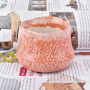 Irregular color glazed ceramic candle holder home decor