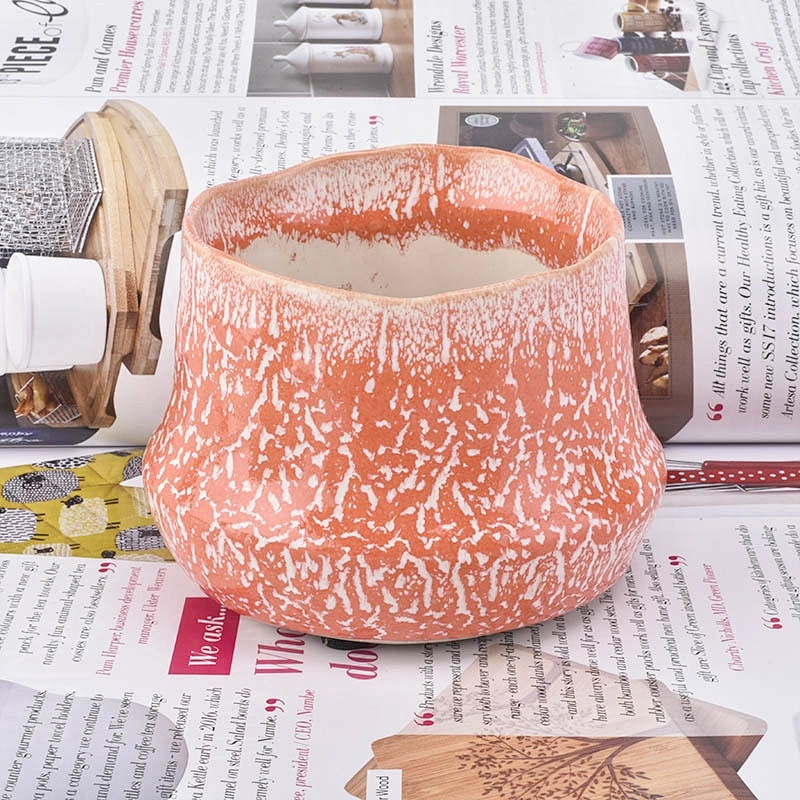 Irregular color glazed ceramic candle holder home decor
