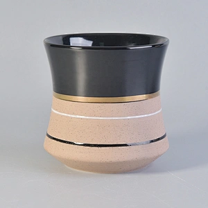 Wholesales custom empty matte black ceramic candle holder jars