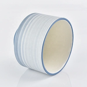 Wholesales decorative frosted blue matte ceramic candle jars