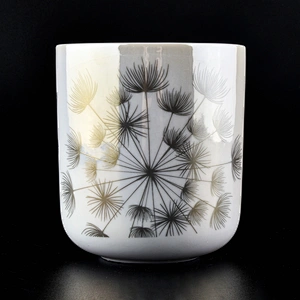 Wholesales white luxury custom candle ceramic jars holder 10oz 20oz