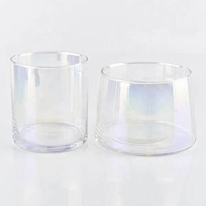 Luxury Holographic glass jar empty candle vessels