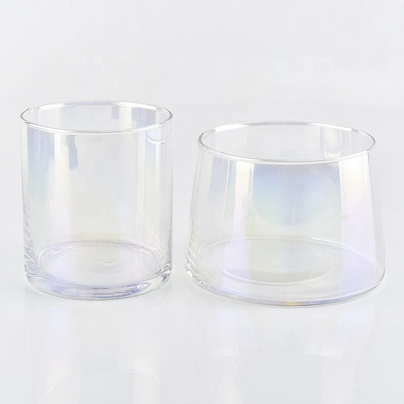 Luxury Holographic glass jar empty candle vessels