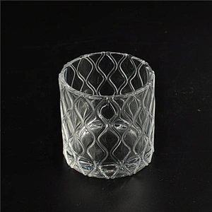 Wholesales crystal tealight candle glass jars with lid