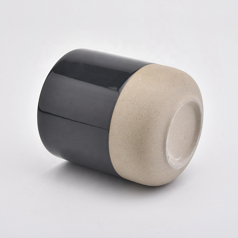 10OZ Black Glaze Ceramic Candle Holders