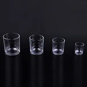 Popular classic straight-side glass candle holders wholesale