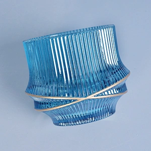 8oz 10oz Sunny X design custom empty iridescent glass candle holders