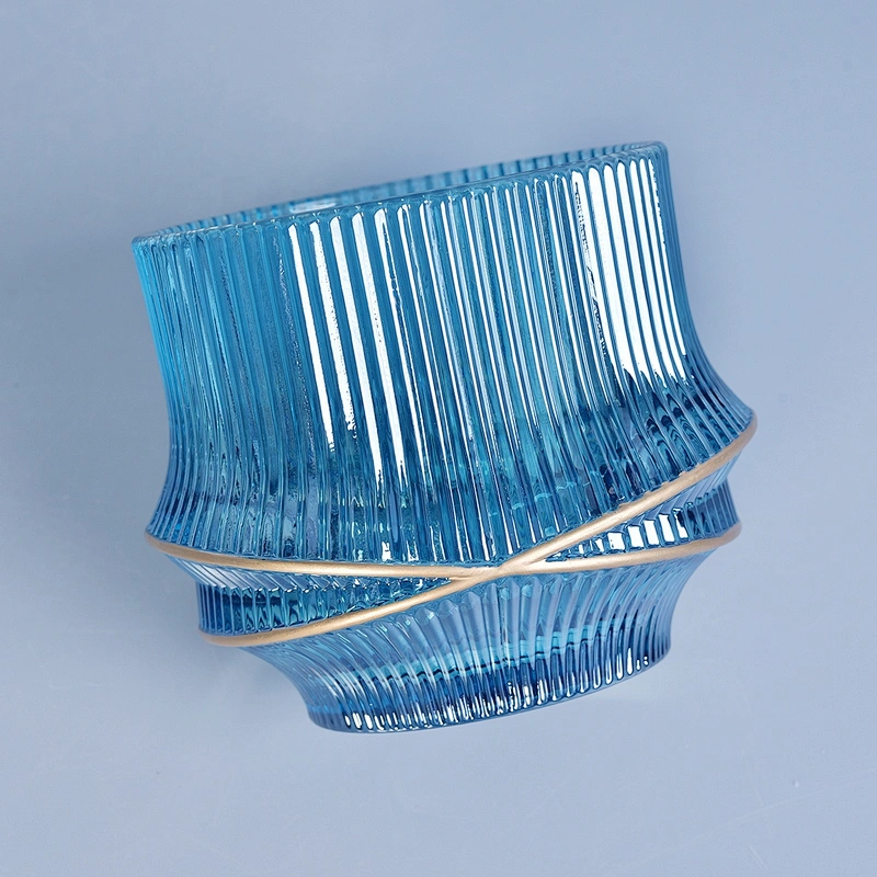 8oz 10oz Sunny X design custom empty iridescent glass candle holders