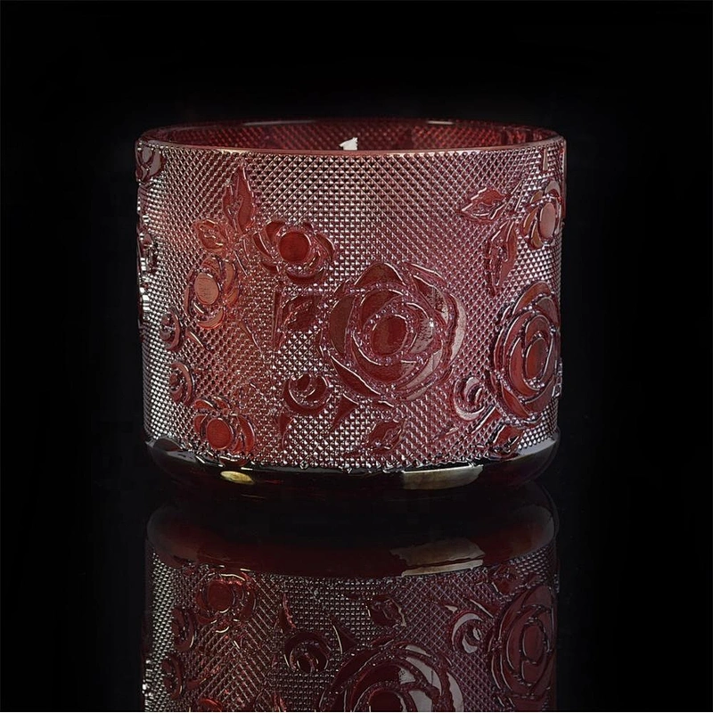 10oz 14oz 18oz Customized luxurious color round candle glass holder for wedding